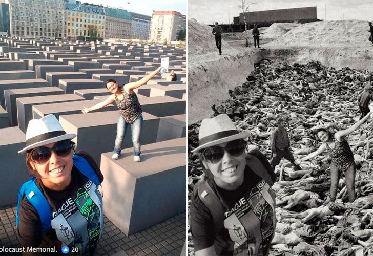 Un artista recopila las burdas fotografías que miles de turistas se hacen a diario en el monumento de Peter Eisenman en Berlín y las compara con el verdadero horror del Holocausto.