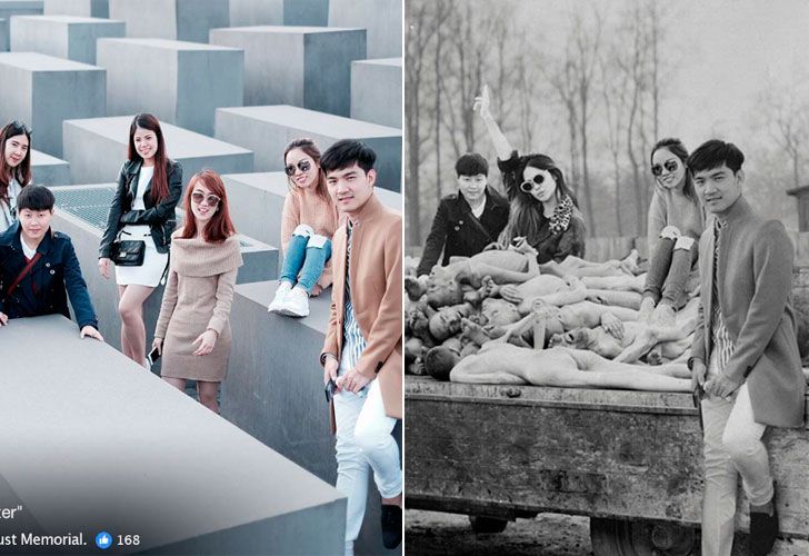 Un artista recopila las burdas fotografías que miles de turistas se hacen a diario en el monumento de Peter Eisenman en Berlín y las compara con el verdadero horror del Holocausto.