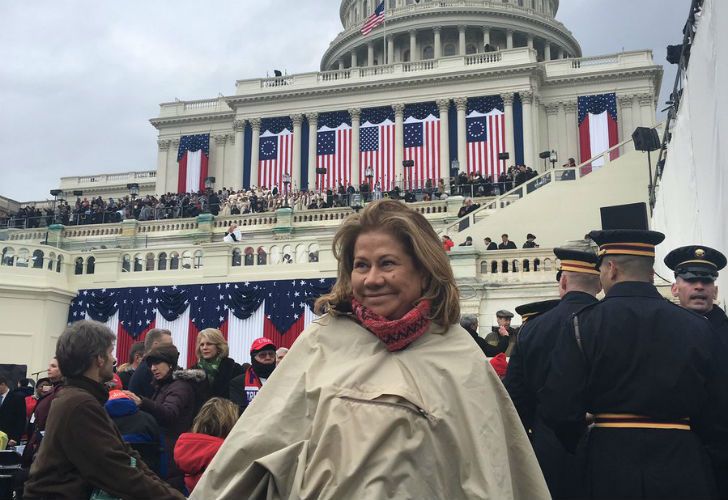 Graciela Camaño estuvo en la asunción de Donald Trump en Estados Unidos.