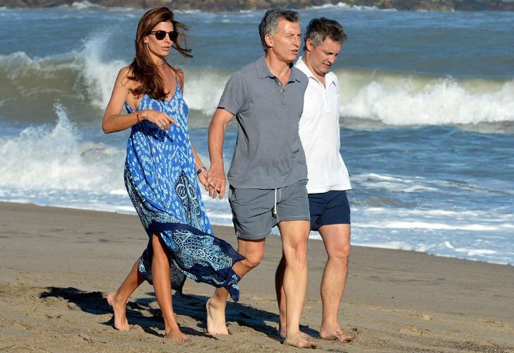 Mauricio Macri y Juliana Awada en las playas de Chapadmalal el año pasado.