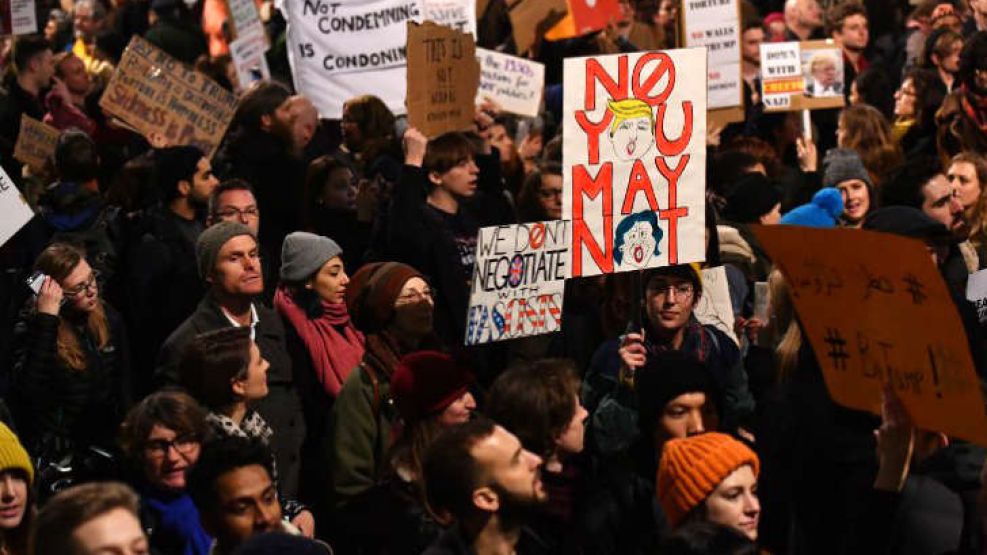 Protestas en Londres por la visita de Trump