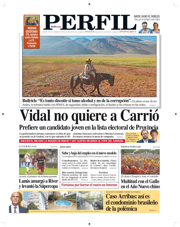 Tapa del domingo 5 de febrero de 2017