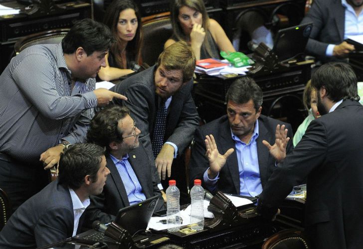 Sergio Massa en plena sesión.