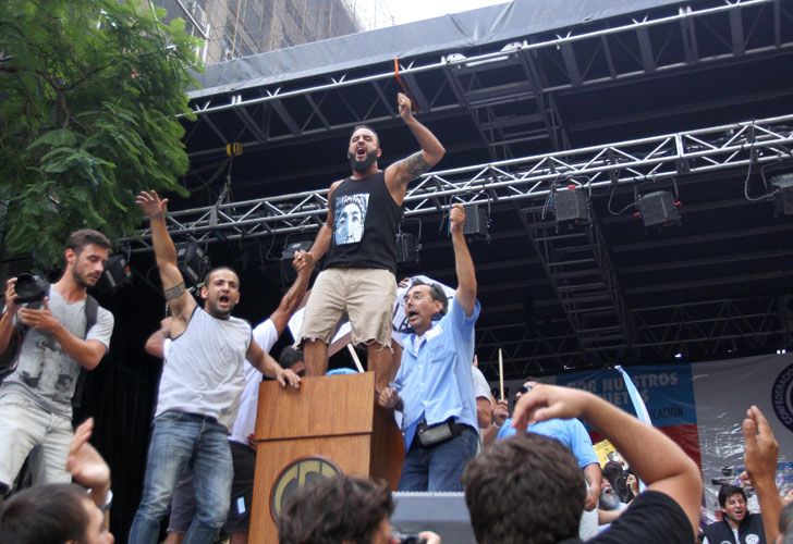 Escenario tomado en la marcha de la CGT