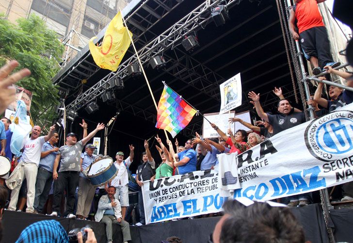 Escenario tomado en la marcha de la CGT