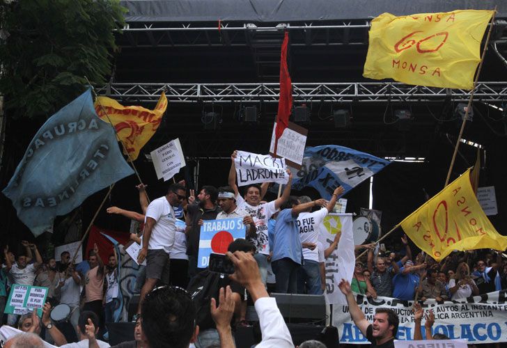 Escenario tomado en la marcha de la CGT