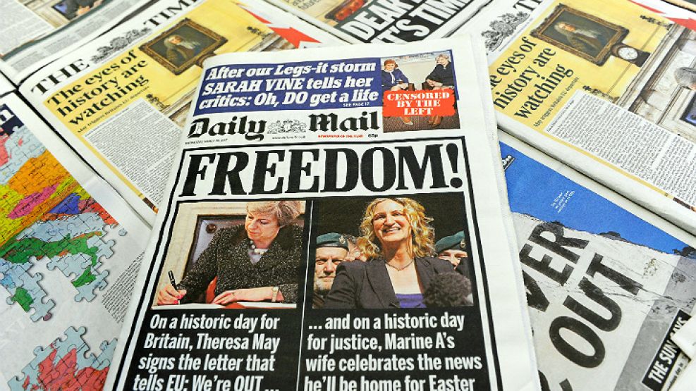 Brexit, en las portadas de los medios británicos.
