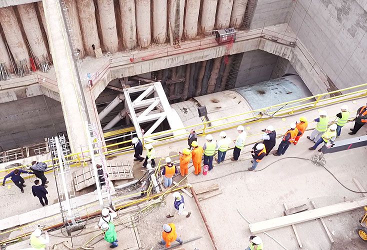 En obra. El soterramiento se reactivó cuando asumió Macri. El primo del Presidente estaba asociado a la compañía de Brasil.