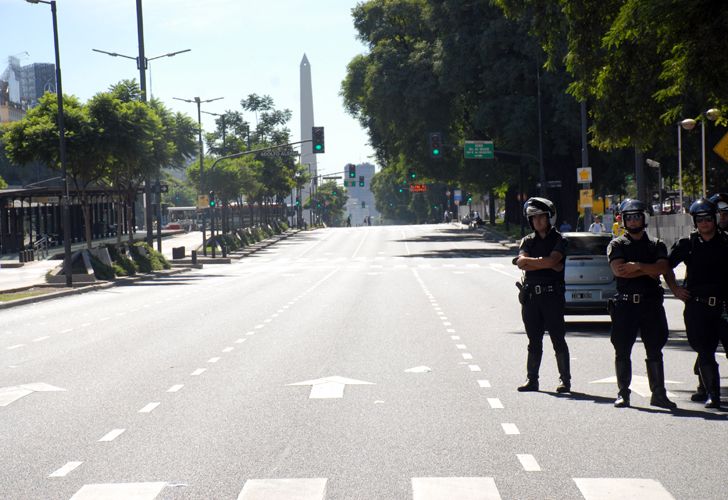 Piquete en Av. 9 de Julio