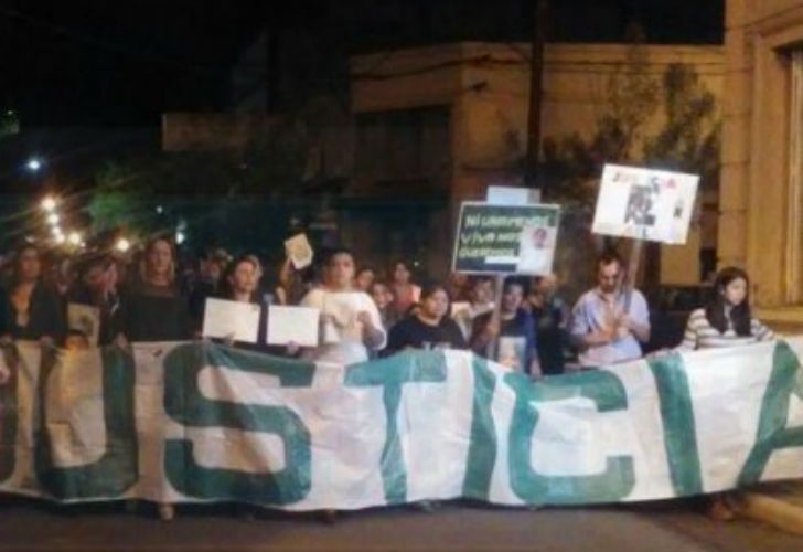 Marcha en reclamo de justicia tras la muerte de Micaela García. 