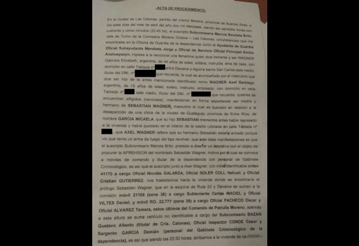 Wagner fue entregado por su madre y uno de sus hermanos. Estaba escondido en la casa familiar, ubicada en Moreno.