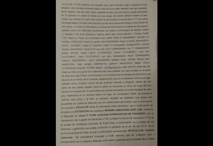 Wagner fue entregado por su madre y uno de sus hermanos. Estaba escondido en la casa familiar, ubicada en Moreno.