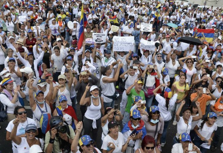 Marcha de mujeres en Venezuela. 