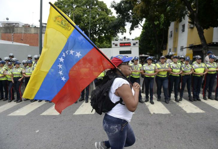 Marcha de mujeres en Venezuela.