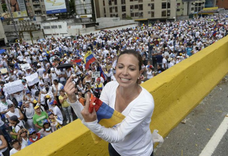 Marcha de mujeres en Venezuela.