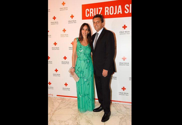 Malena Galmarini y Sergio Massa en el festejo por el aniversario de la Cruz Roja