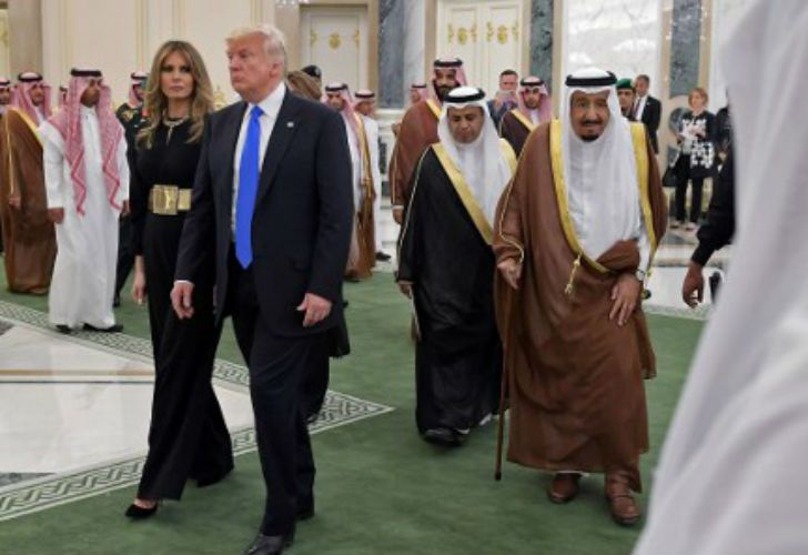 Donald Trump y su esposa Melania Trump en Arabia Saudita.