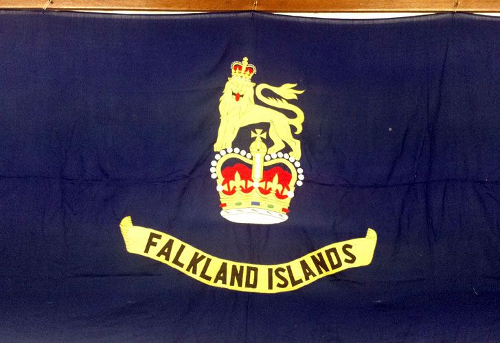 Bandera original de gobernación de las Islas Malvinas