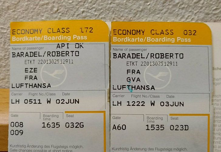 Roberto Baradel mostró su boarding pass