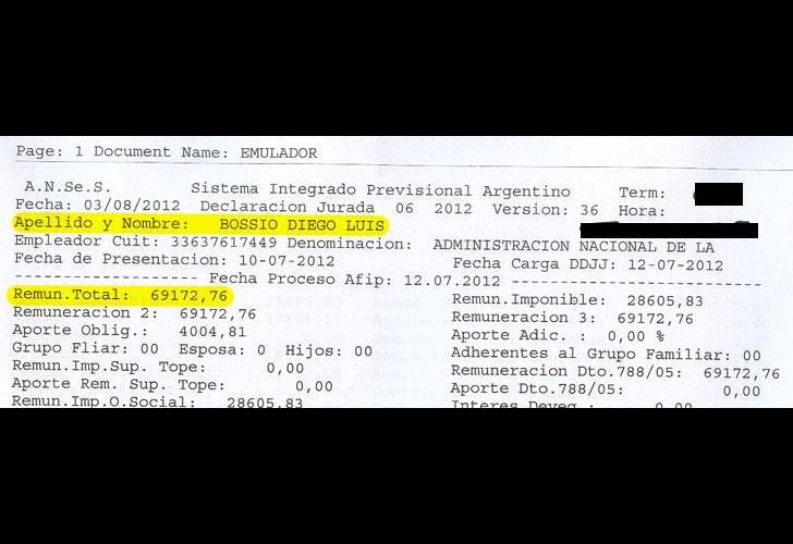 Documentos internos de Anses muestran cuánto cobró Diego Bossio en julio, en concepto de sueldo, aguinaldo y premios. El monto es más del doble que el sueldo de la Presidenta de la Nación.