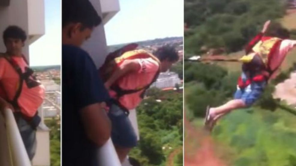 Hombre se lanza de un edificio con un paracaídas que compró en internet