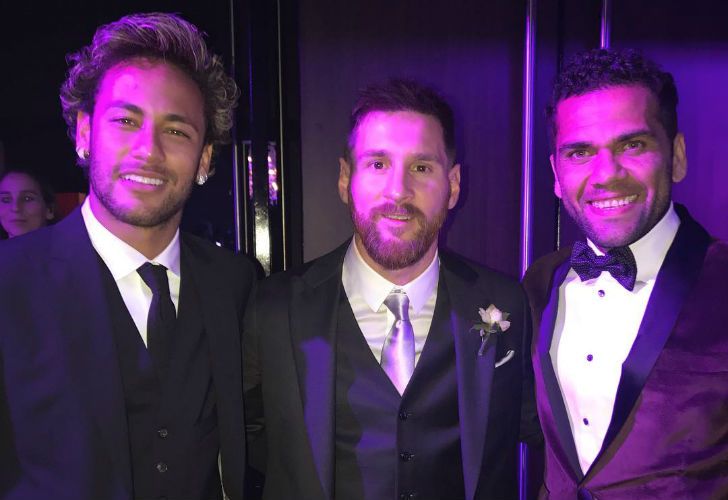 Neymar, Messi y Dani Alves. 