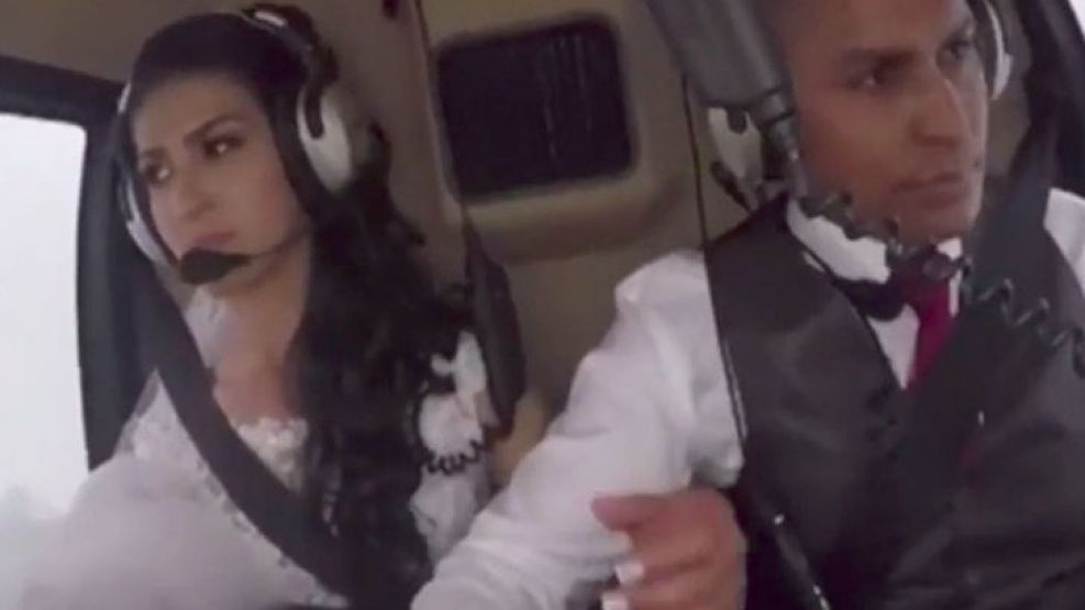 Video muestra los últimos momentos de una novia antes de accidentarse en un helicóptero