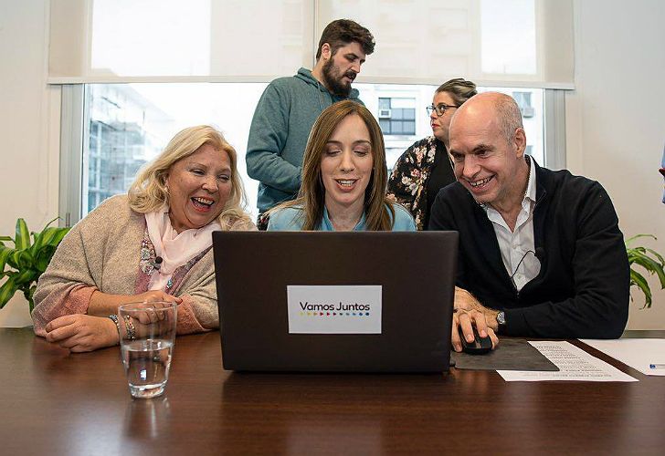 Carrió, Vidal y Larreta en plena campaña digital.