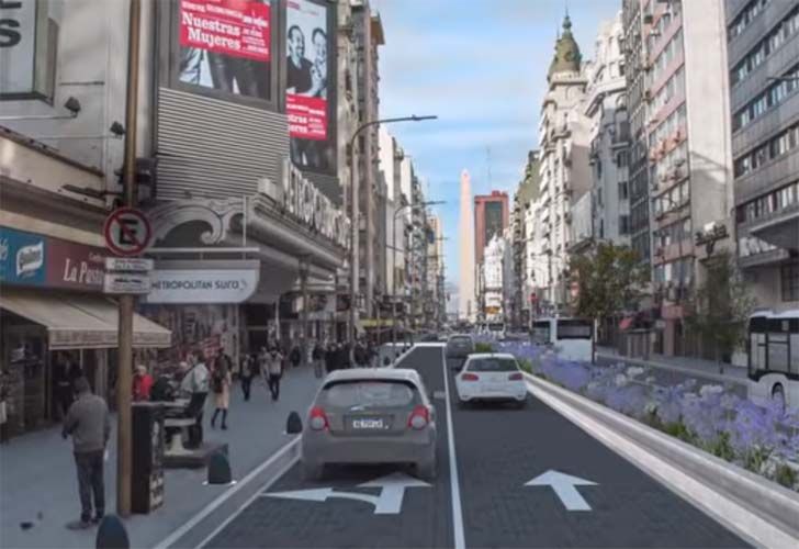 Así quedaría la Avenida Corrientes según la proyección del gobierno porteño