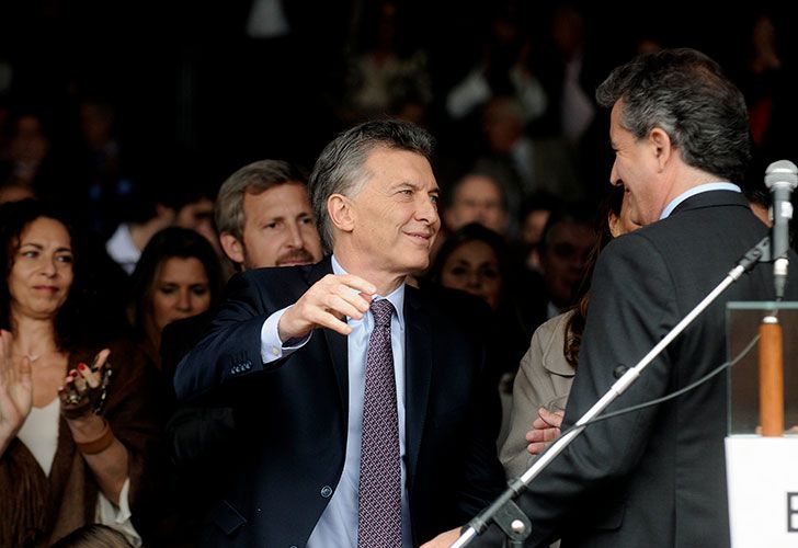 EL PRESIDENTE DE LA NACION, MAURICIO MACRI, ENCABEZA EL ACTO INAUGURAL DE LA 131 EXPOSICION RURAL DE PALERMO, JUNTO AL PRESIDENTE DE LA SRA, LUIS MIGUEL ETCHEVEHERE.