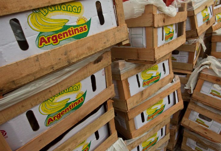 Productores repartieron unos 30 mil kilos de banana en Plaza de Mayo.