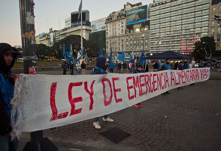 ORGANIZACIONES POLITICAS SE MANIFIESTAN ESTA MAÃ‘ANA FRENTE AL OBELISCO EN RECLAMO DE UNA EMERGENCIA ALIMENTARIA.