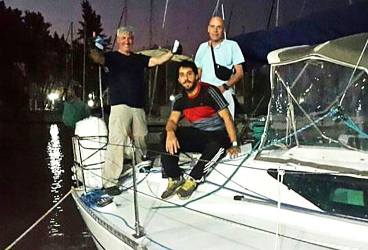 Tunante II. Jorge Benozzi, Mauro Capuccio y Horacio Morales, tres de los cuatro tripulantes del velero que desapareció en 2014.