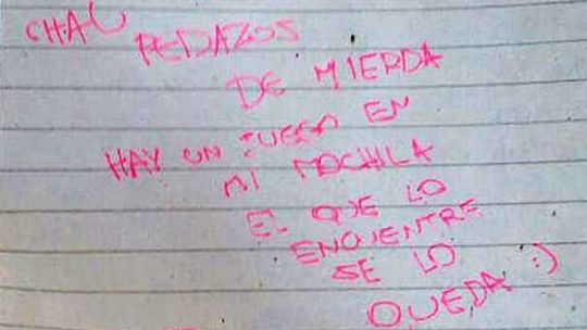 Prueba. En su mochila encontraron una carta que habría escrito, donde avisaba sobre un juego de PlayStation que dejaba.