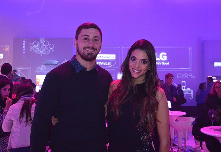 El jugador de los Pumas Javier Ortega Desio y la instagramer Belu Lucius también estuvieron presentes en el evento LG.