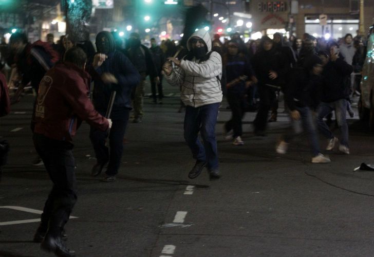 Incidentes en la marcha en reclamo de la aparición de Maldonado. 