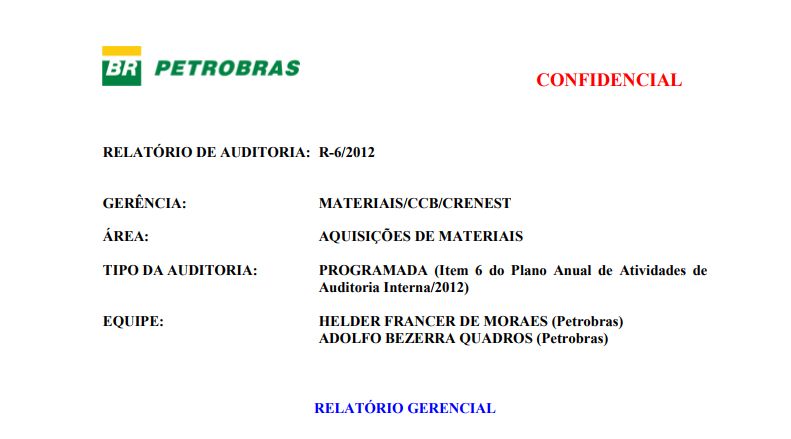 Un informe confidencial de Petrobras, con los contratos de Confab. 