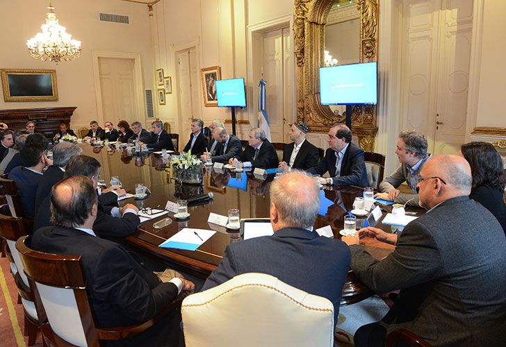 El presidente Mauricio Macri encabezó esta mañana una reunión de Gabinete, en la Casa Rosada