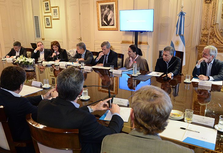 El presidente Mauricio Macri encabezó esta mañana una reunión de Gabinete, en la Casa Rosada