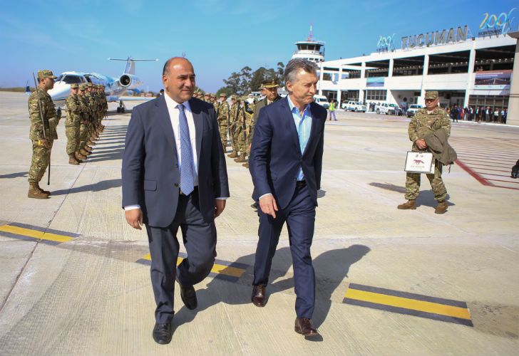 El presidente Mauricio Macri junto al gobernador de Tucumán Juan Manzur.