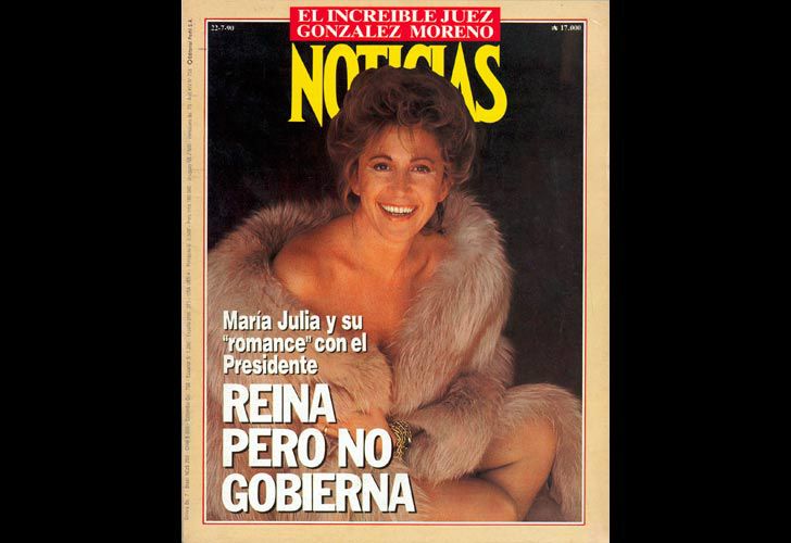 Portada de la revista Noticias con la emblemática tapa con María Julia Alsogaray