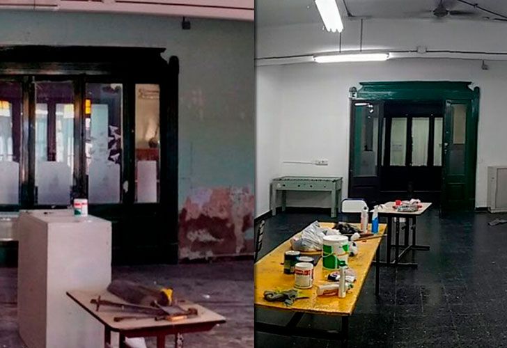 Los alumnos del Colegio Fader de Flores aprovecharon los días de toma para hacer arreglos en la institución.