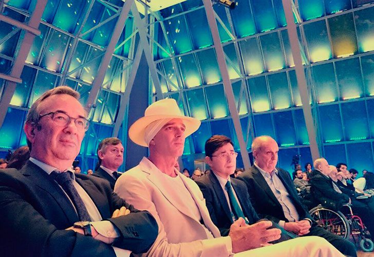 Alan Faena y Hernán Lombardi, junto a Jorge Fontevecchia, en los Premios Perfil 2017