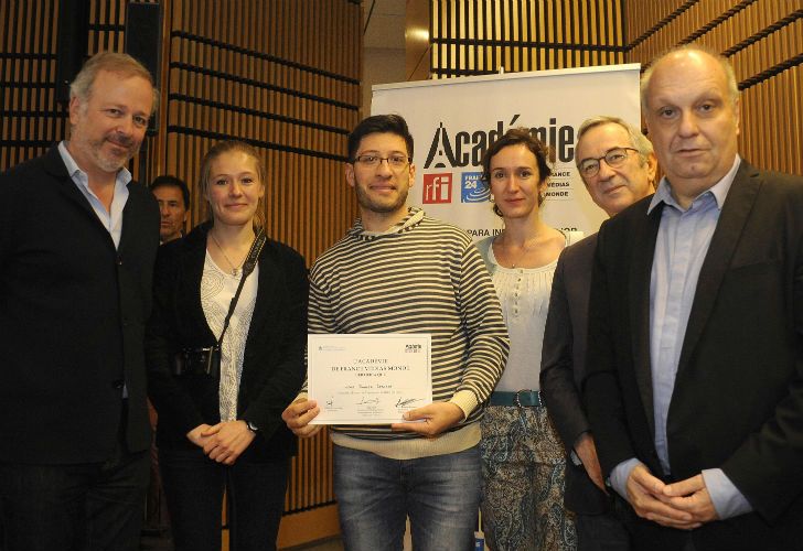 Antoine Cormery, director de la Académie, estuvo presente en la entrega de diplomas junto Hernán Lombardi, Ministro de Medios y Contenidos Públicos y Jorge Sigal, Secretario de Medios Públicos.