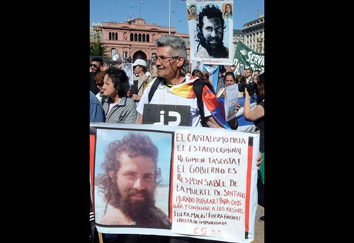 Marcha en Plaza de Mayo por la aparición con vida de Santiago Maldonado