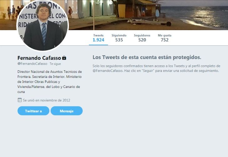 Cafasso bloqueó su cuenta tras el repudio.