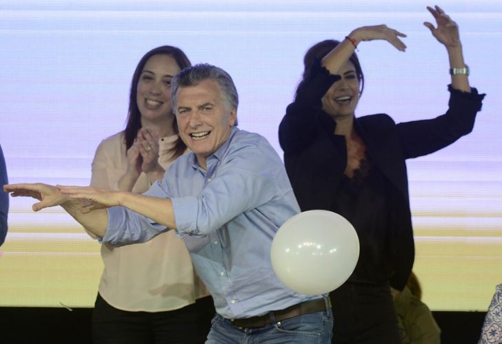 Festejo de Mauricio Macri  en el Bunker de Cambiemos