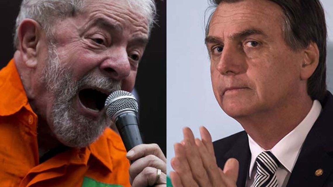 Luiz Inácio Lula da Silva (left) and Jair Bolsonaro.