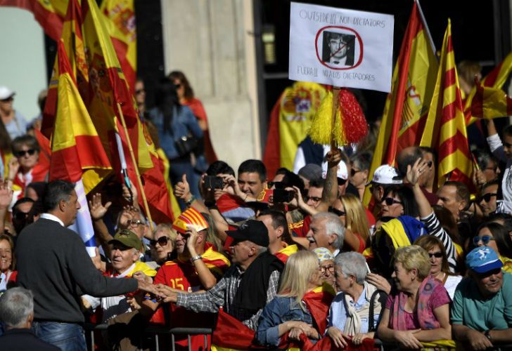 Miles de personas marcharon a favor de la unidad española.