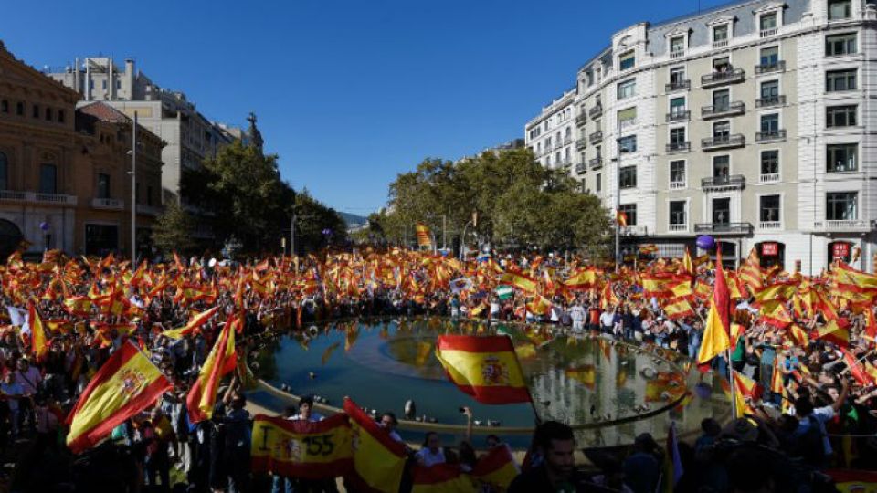 Miles de personas marcharon a favor de la unidad española.